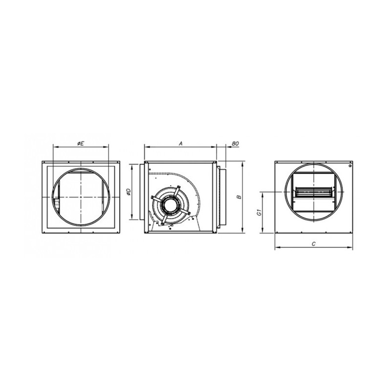 Caisson d'extraction CJBD/C-1919-4M 1/5 + INT