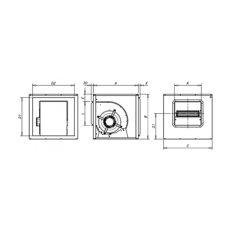 Caisson d'extraction CJBD/C-2828-6M 1/3