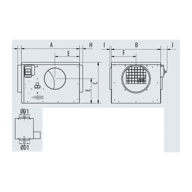 CAISSON JBEB 05 L NU INTZ MONO C4 4P 3V