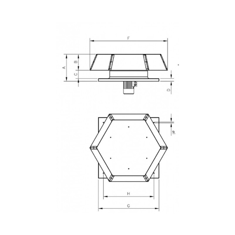 Extracteur de toiture HT-45-4T