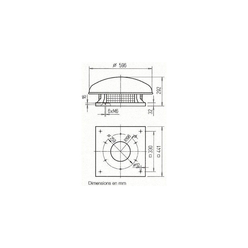 Extracteur de toiture RDD 225 4Ex