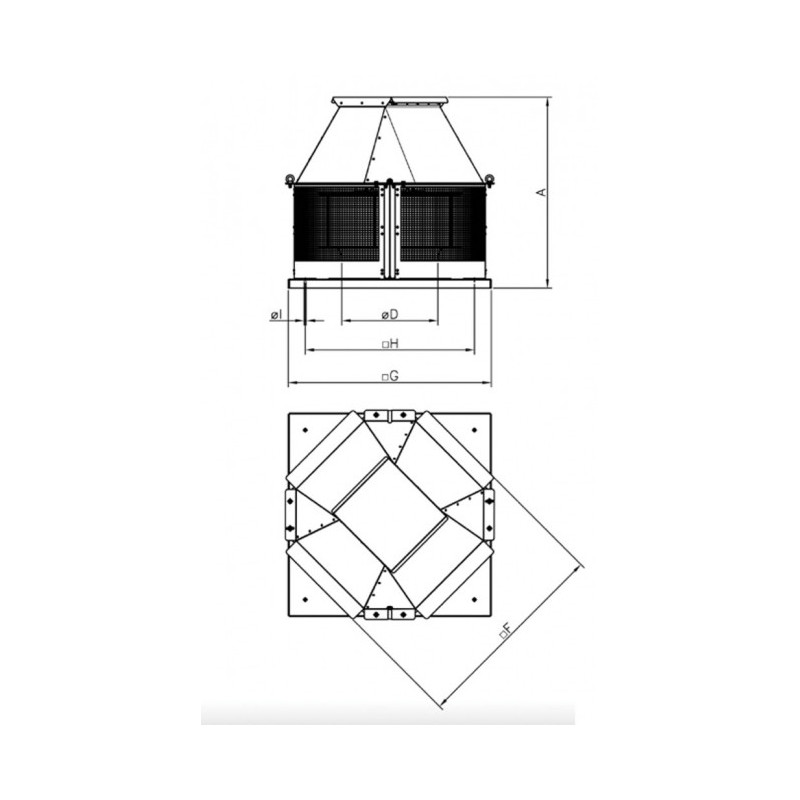 Extracteur de toiture RFH-280-4T-F-400