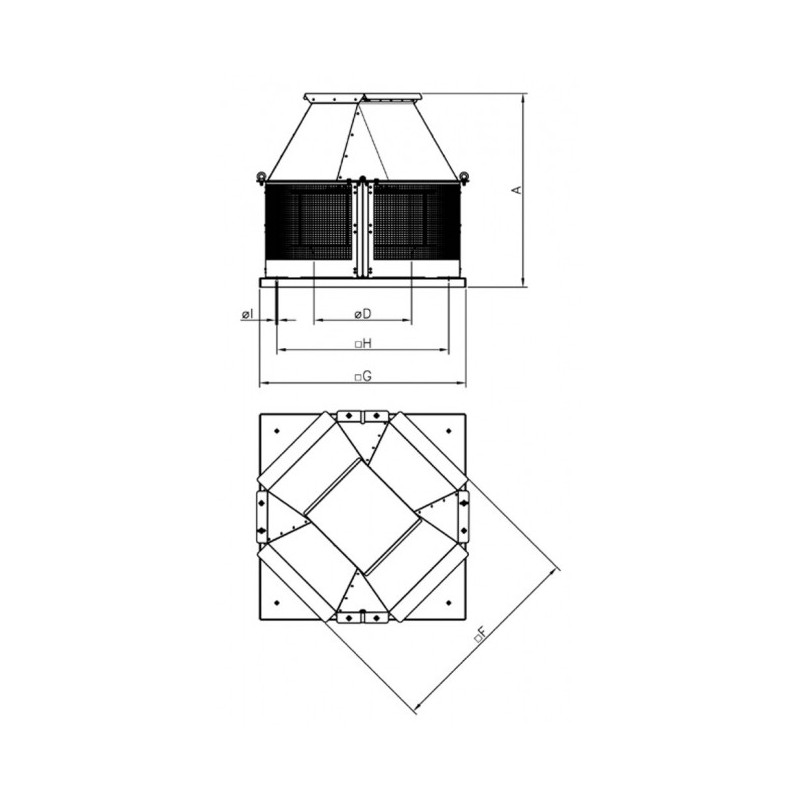 Extracteur de toiture RFH-355-4T-F-400