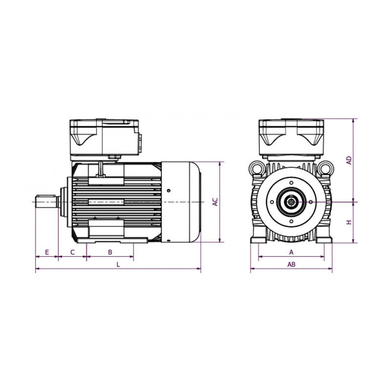Moteur 4KTC 80 0.75/4 B3 Exd 2G IIB T4