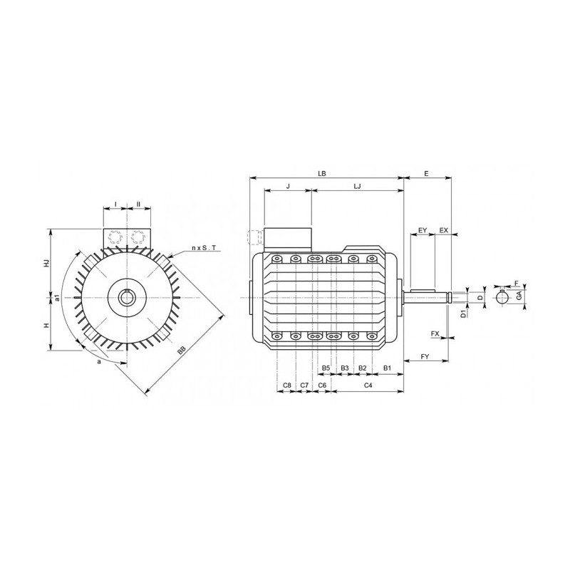 Moteur CM29G/T-0.9/0.45KW-8P