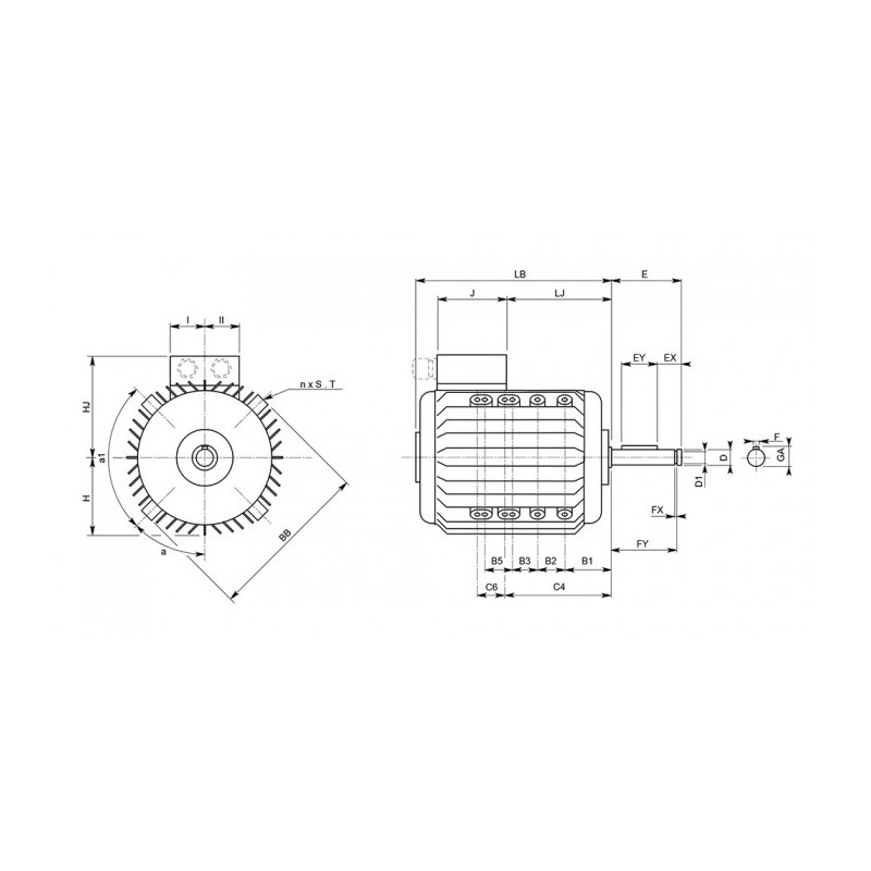 Moteur CM29GTRI-1.1/0.4KW-4/6P