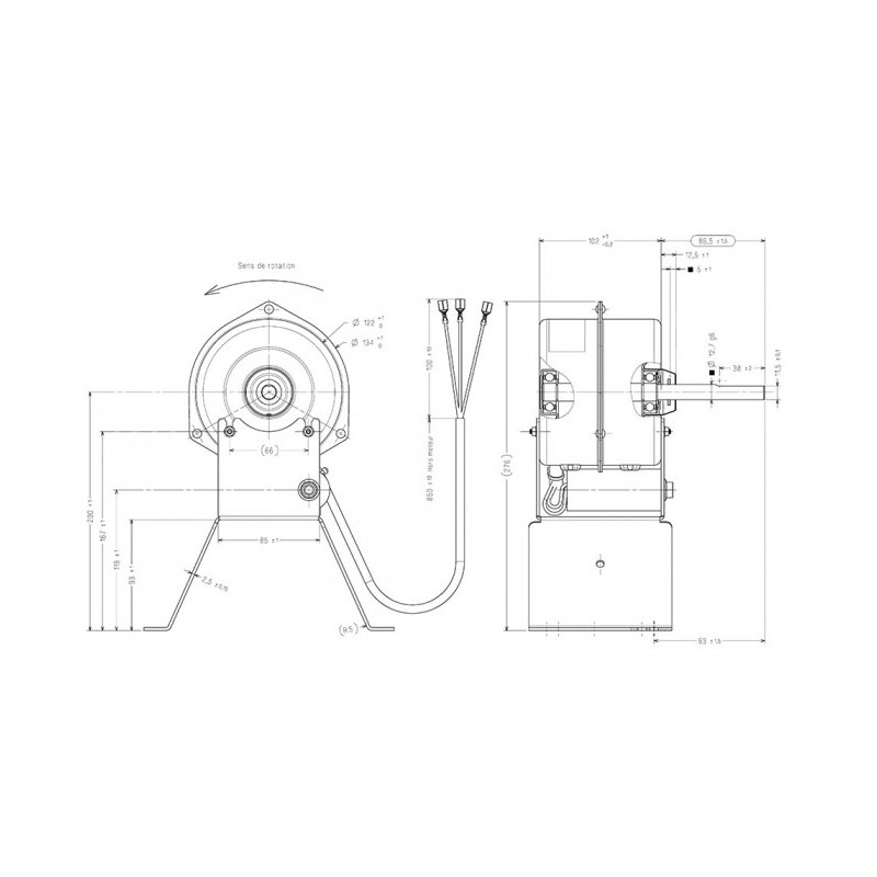 Moteur électrique 19TFB4104 90W 230V 356.24° TECUMSEH 8668594