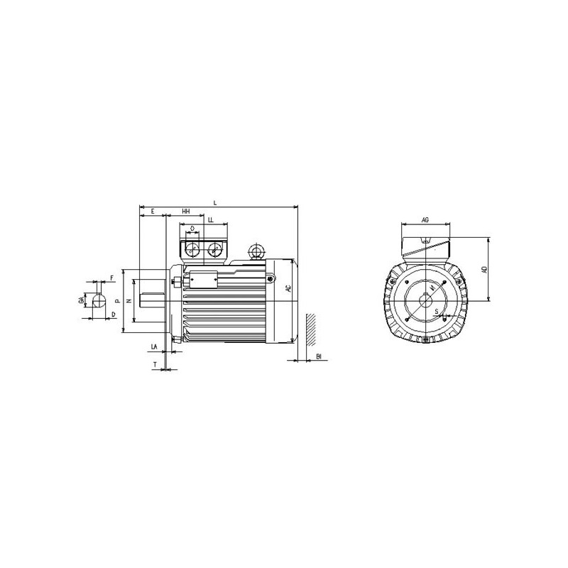 Moteur électrique K21R 112 M4-2 3.7/4.4/4/2 B14