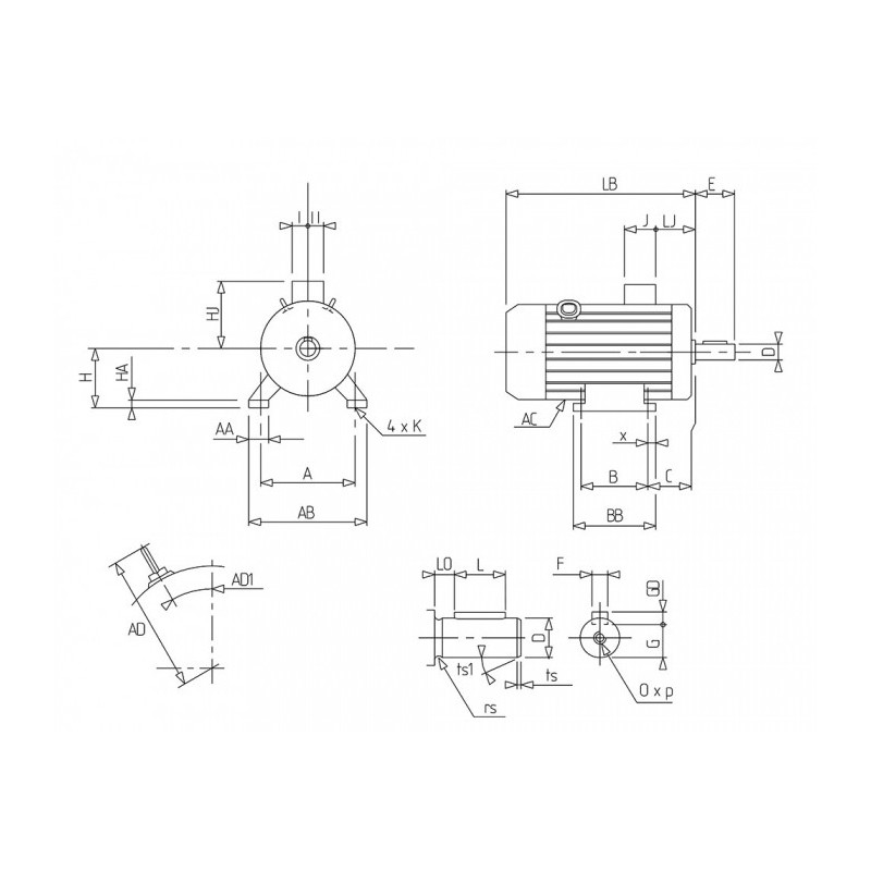 Moteur électrique LSES 100L 1.5/6 B3