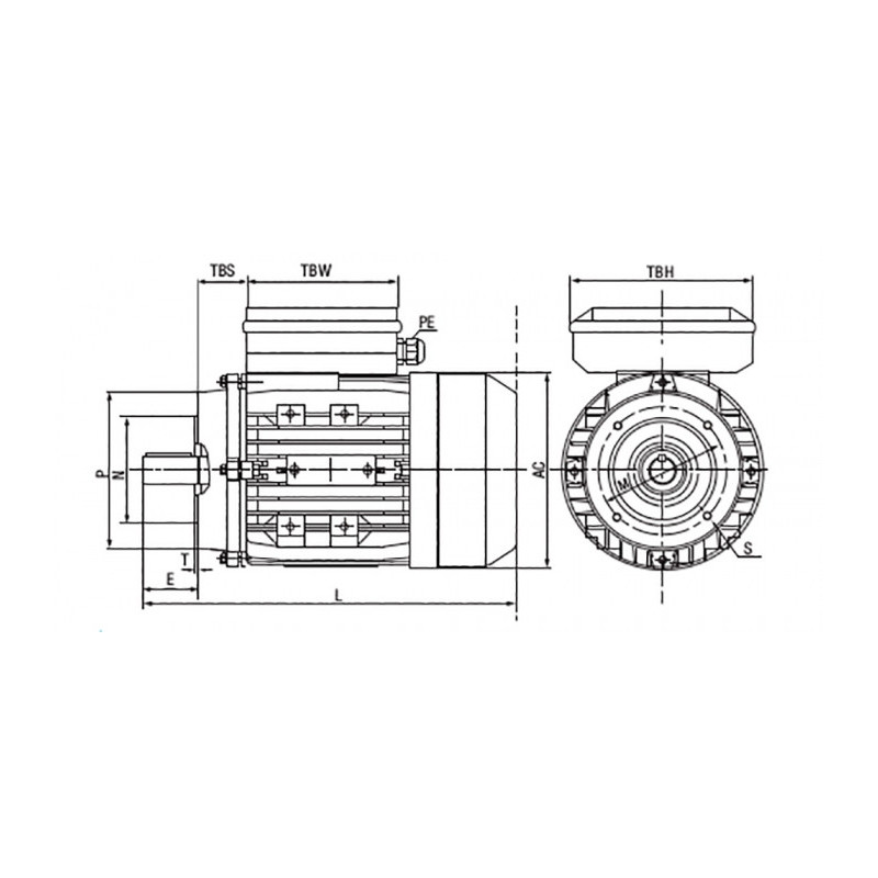 Moteur électrique MMP 56 G2 0.12/2 B14