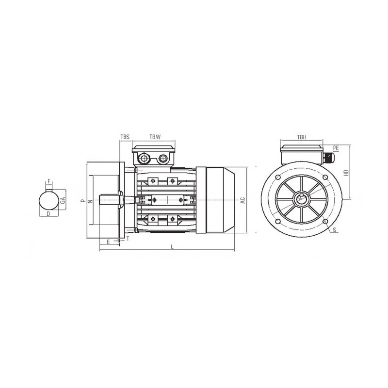 Moteur électrique MMP 63G4 0.18/4 B5 230V