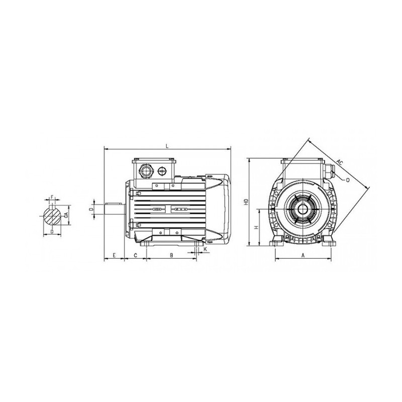 Moteur électrique Q2E 112 M2 5.5/2