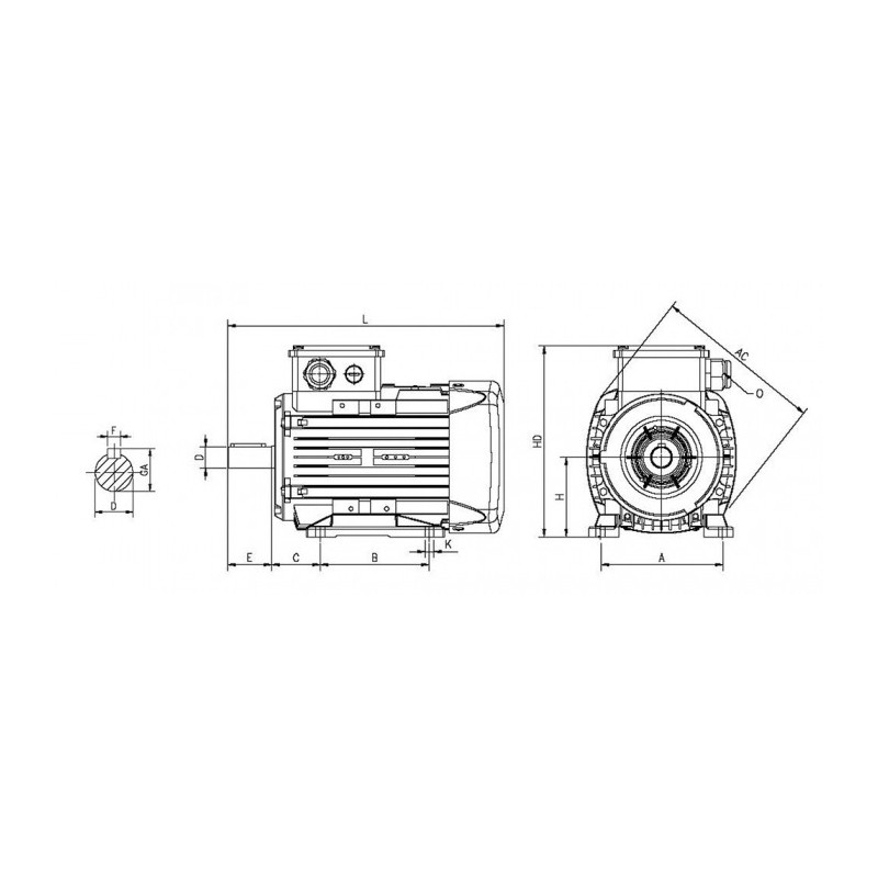 Moteur électrique Q3E 132 M4C 7.5KW 49