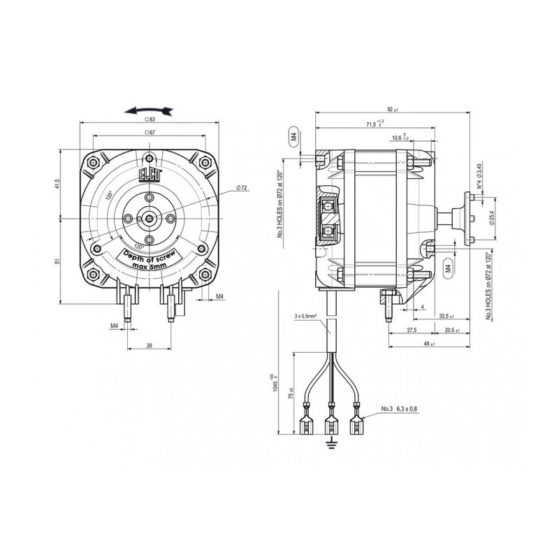Moteur électrique VNT16.25.2087/BI ROULEMENT A BILLES