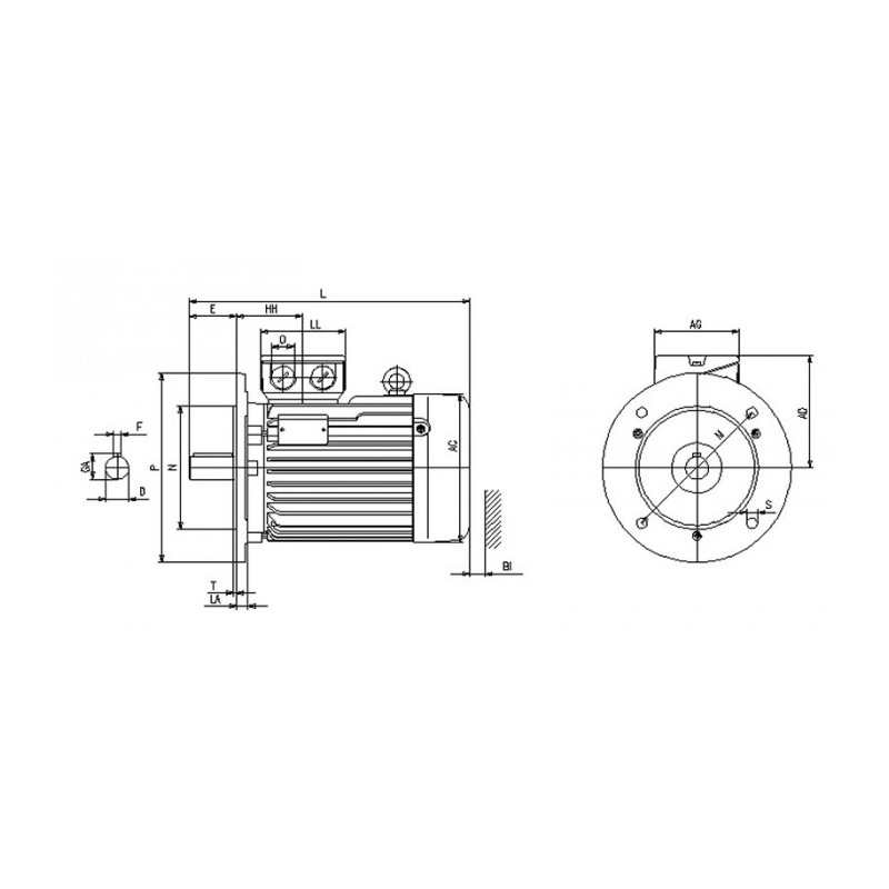 Moteur électrique WE1R 100 L4-IE2 2.2/4 B5