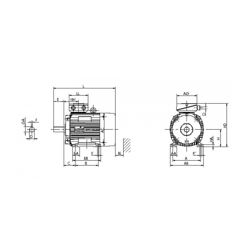 Moteur K21R 160 L12 6LH 5.5 1.1 6/12
