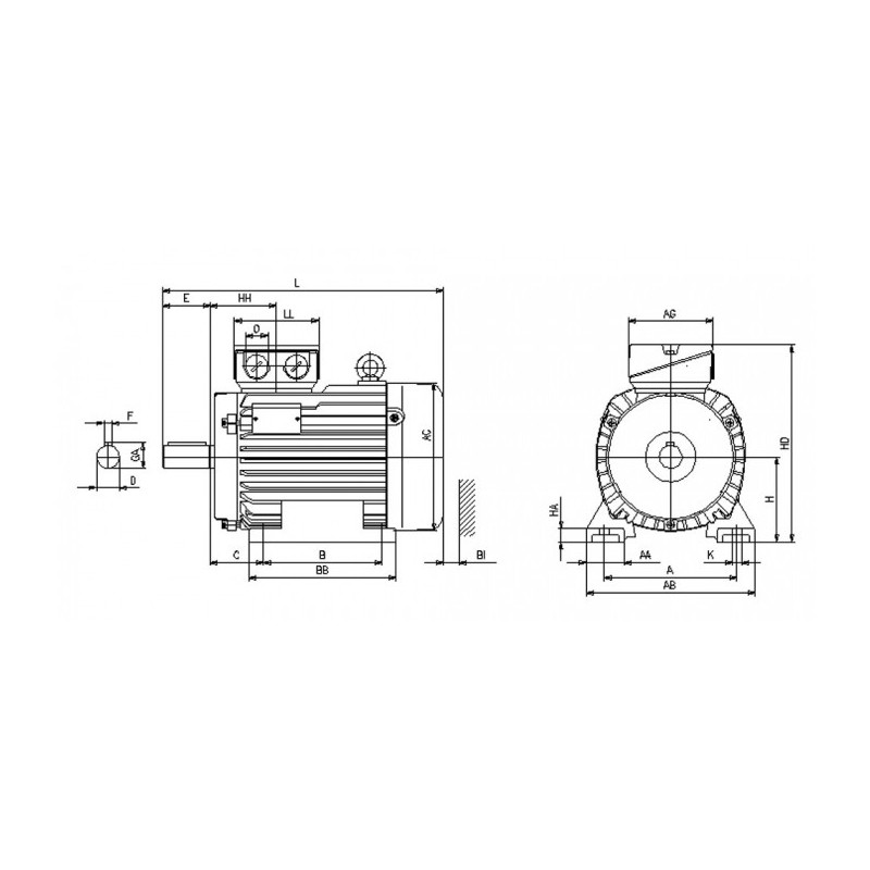 Moteur K25R 63 K4 0.24/4 B3
