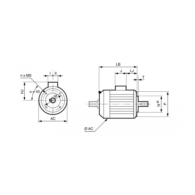 Moteur LS 71 0.37/4 B14 TRI