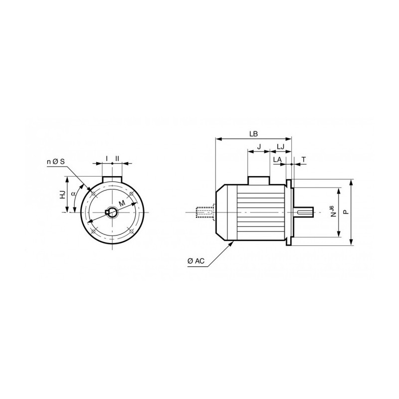 Moteur LS 90 1.1/0.18 4/8 TRI B5