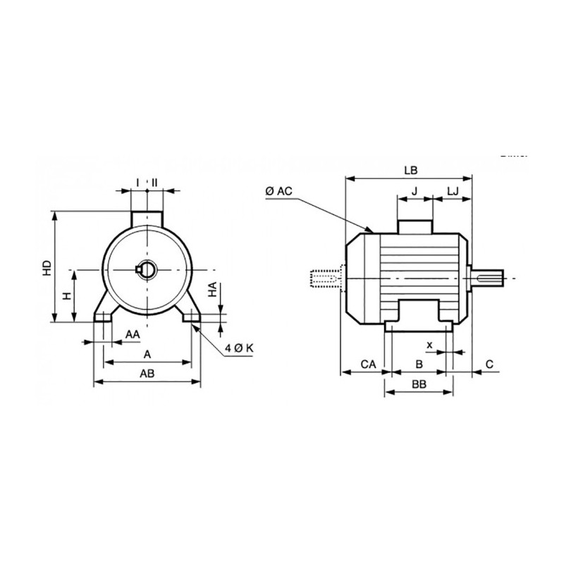 Moteur LS 90 1.5/0.25 4/8 B3