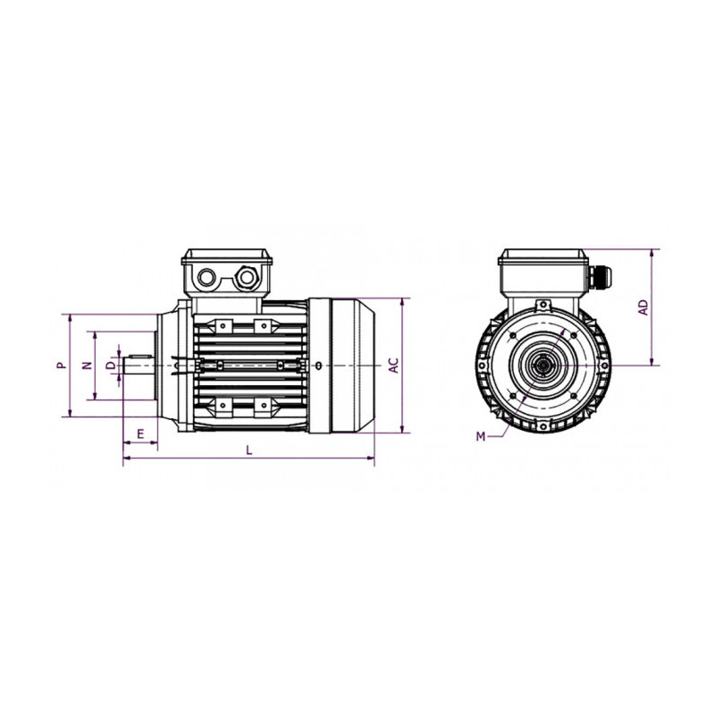 Moteur MH3 112 M6 2.2/6 B14