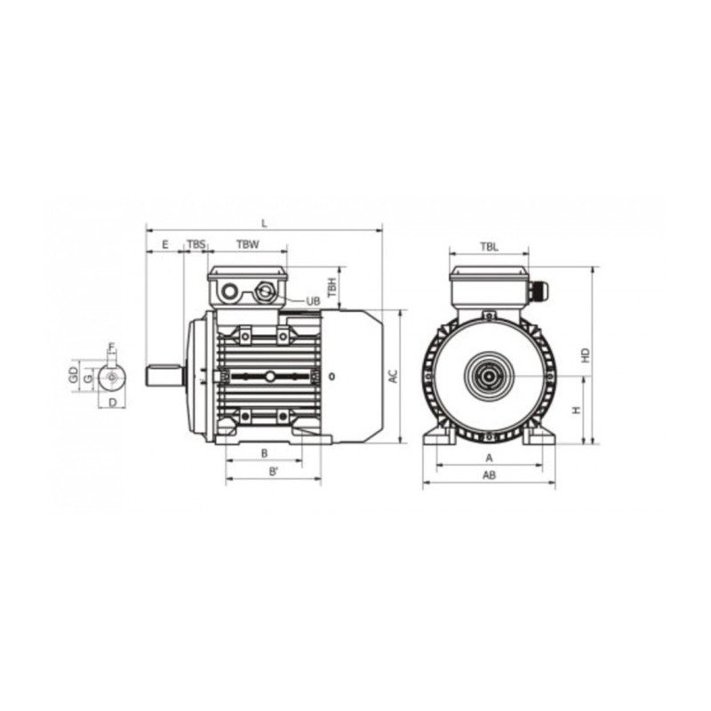 Moteur MH3 80 K2 0.75/2 B3 IE3