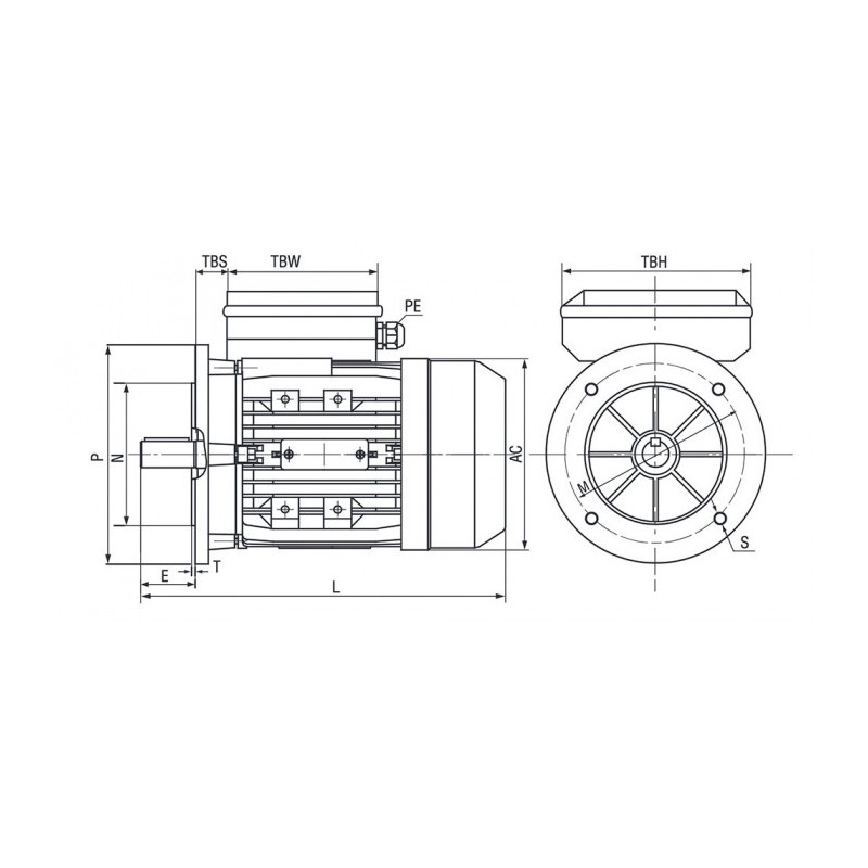 Moteur MMP 71 K2 0.37/2 B5 230V