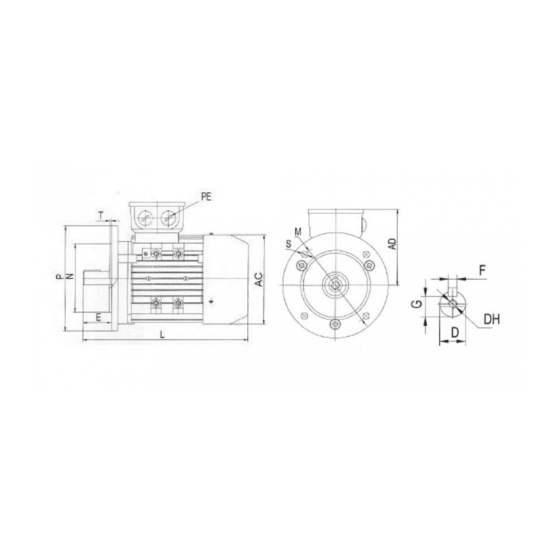 Moteur MT2 132 S4 IE2 5.5/4