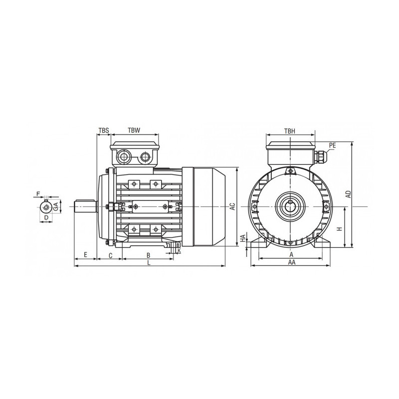 Moteur MTA 100 L6-4L 0.65/2.2 6/4 B3