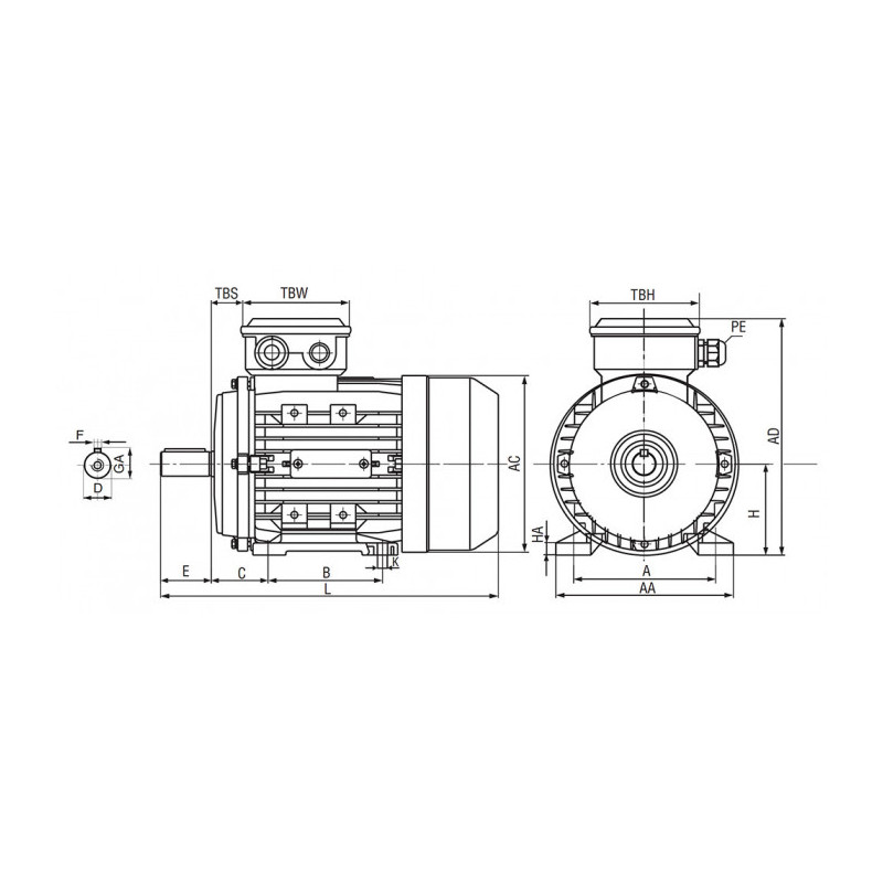 Moteur MTA 100 LX8-4L 3.0/0.75 2/4 B3