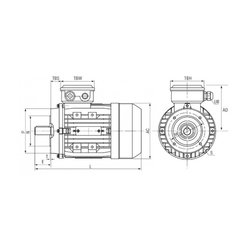 Moteur MTA 71 G8-4L 0.09/0.37 8/4 B14