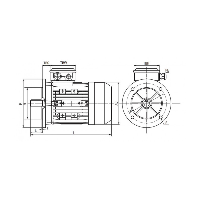 Moteur MTA 80 K12-6L 0.06/ 0.37 12/6 B5