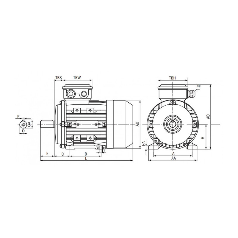 Moteur MTA 90 S4-2L 0.38/1.5 4/2 B3
