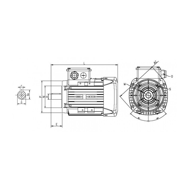Moteur Q2E 80 M2 0.75/2 B14