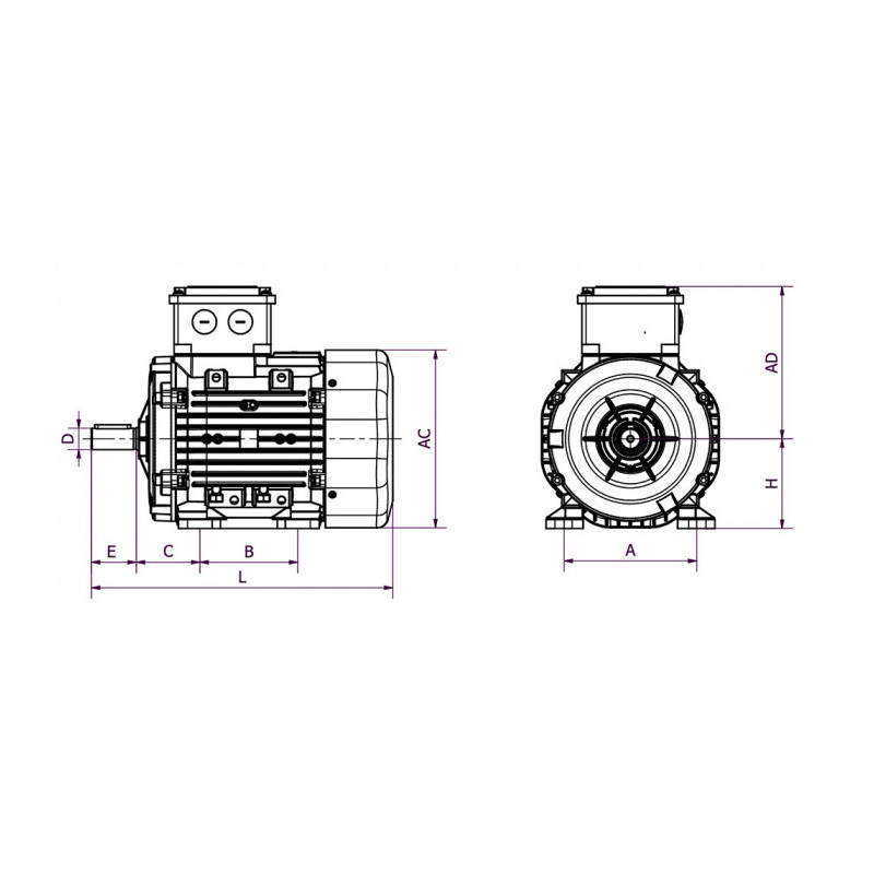 Moteur Q3H 132 S4B 5.5/4 B3