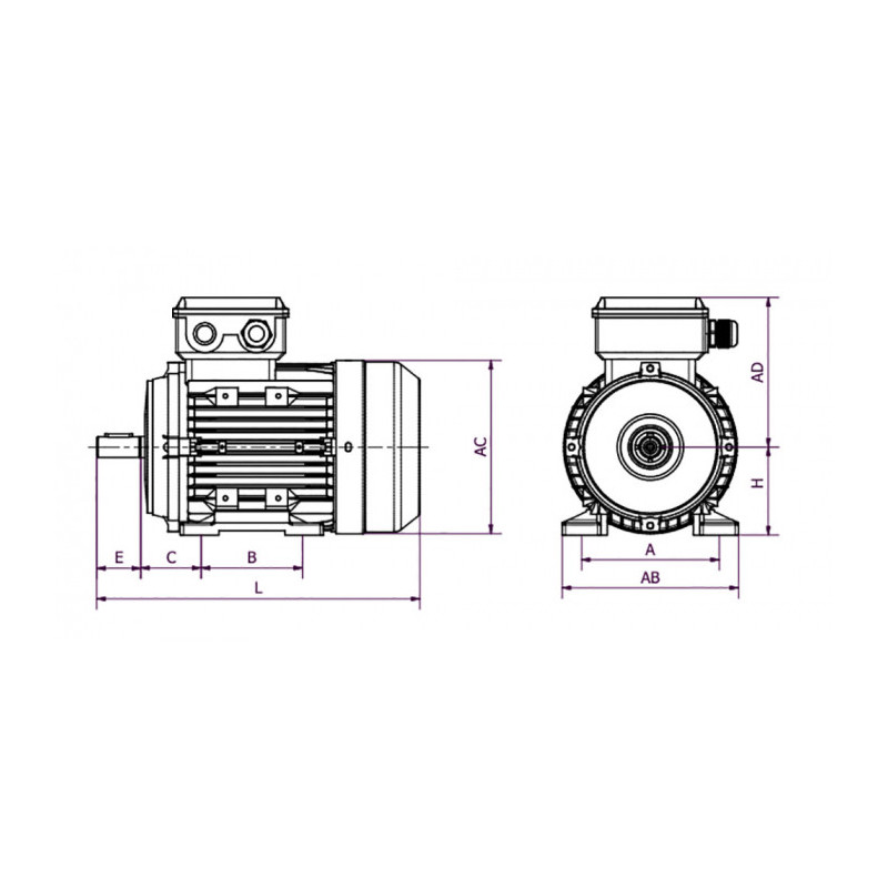 Moteur Q3H 80 M2D 1.1/2 B14