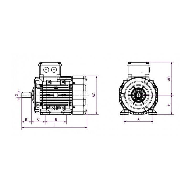 Moteur Q3H 80 M4D 0.75/4 B3