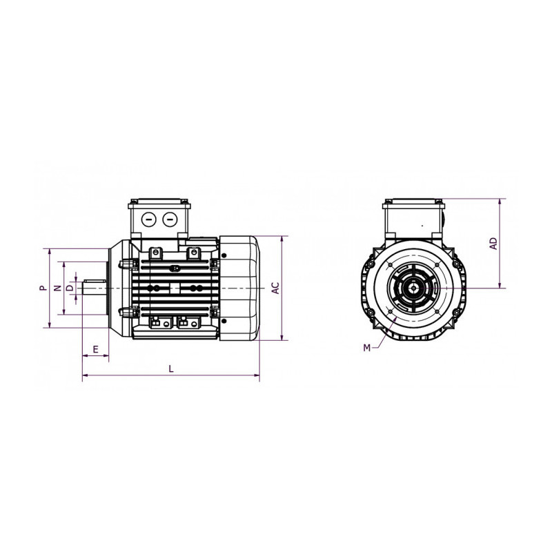 Moteur Q3H 90 L6C 0.75/6 B14