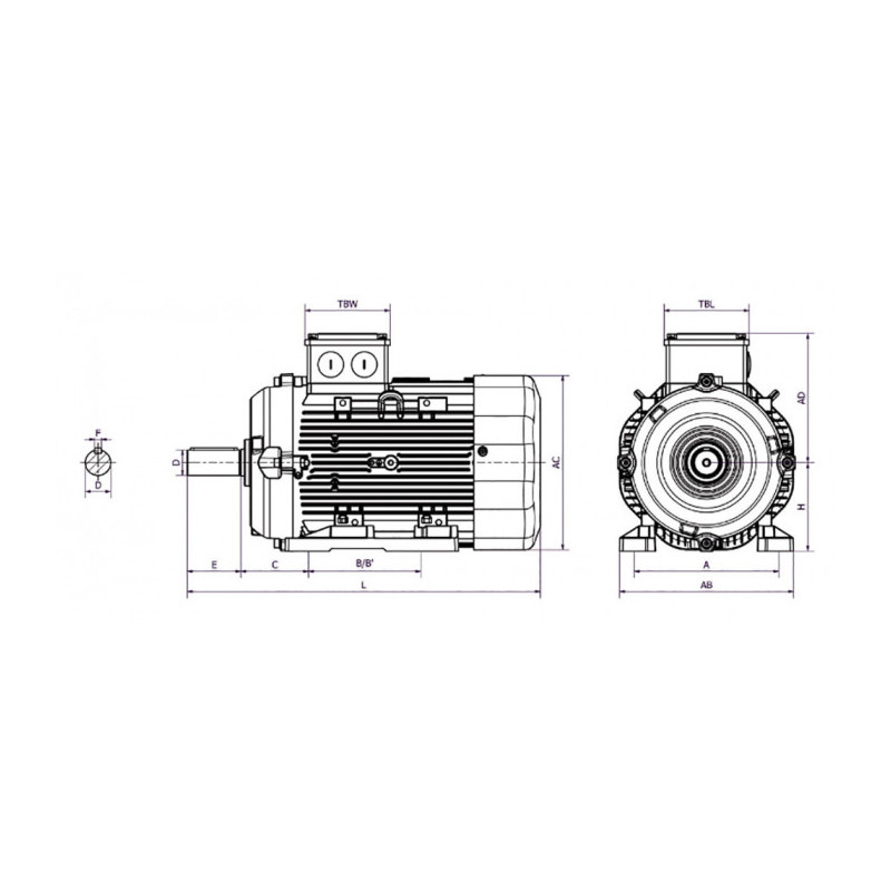 Moteur SPL 160 L4B 15/4 B3 230/400V