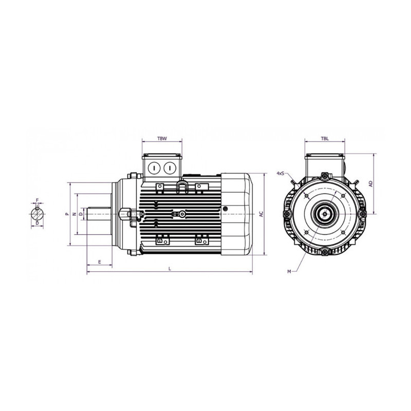 Moteur SPL 80 M4D 0.75/4 B14