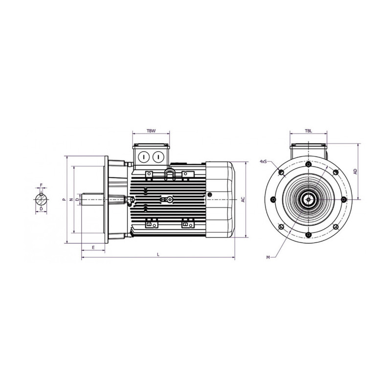 Moteur SPL 80 M6A 0.37/6 B5