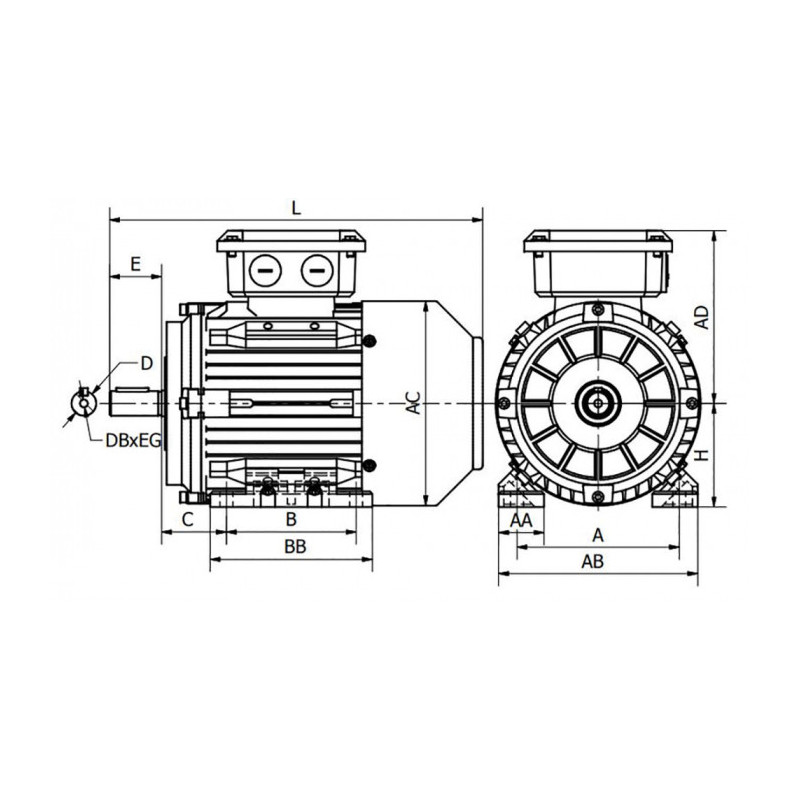 Moteur ST3 180 M4 18.5/4 B3 400/690V
