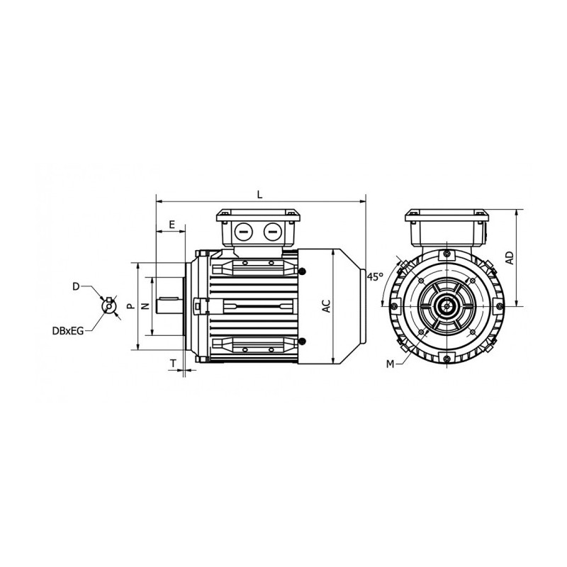 Moteur ST3 80 G4 0.75/4 B14