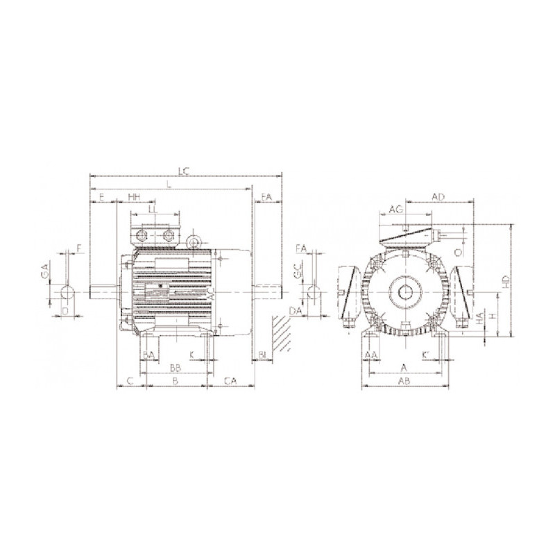 Moteur W41R 132 SX2 7.5/2 B3 + ROULEMENTS