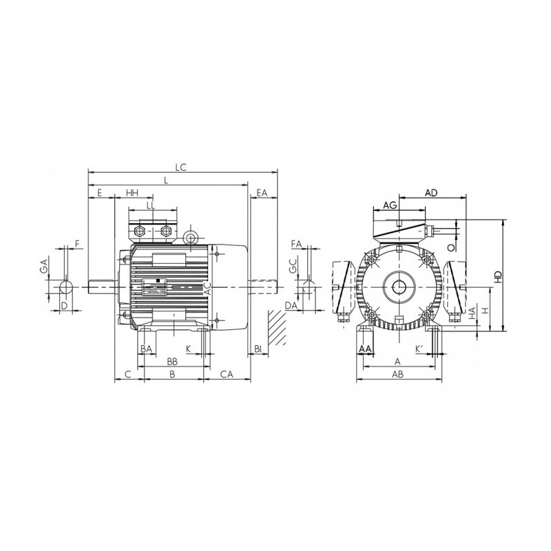 Moteur W41R 90 SY6 HR 0.75/6 B3