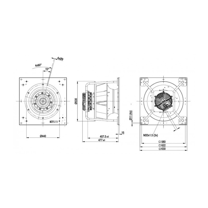 Moto-turbine K3G450-PA23-71