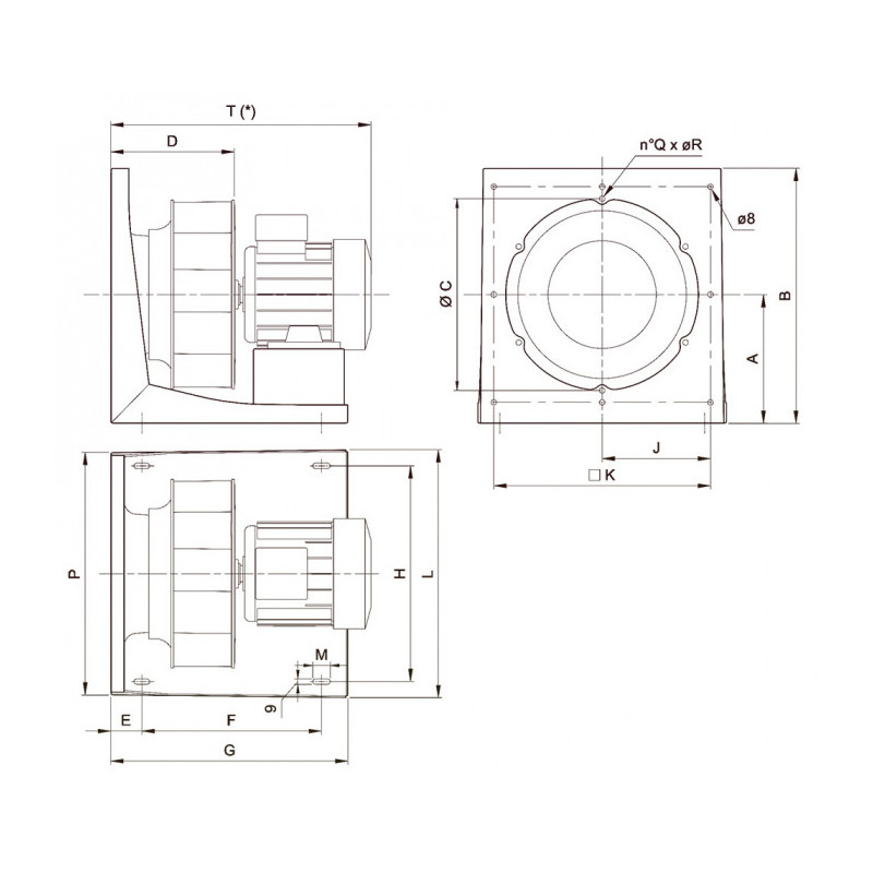 Moto-turbine NPL 315 AR.4 RD M3AA90L/1.5KW 2P IE3 PTC CG