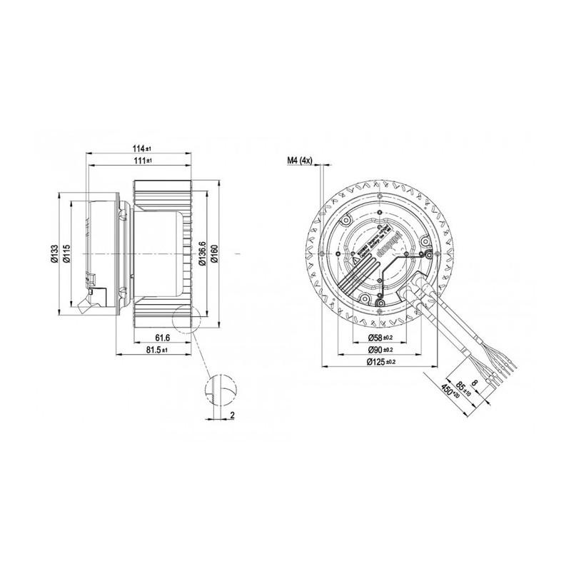 Moto-turbine R3G160-AC50-01