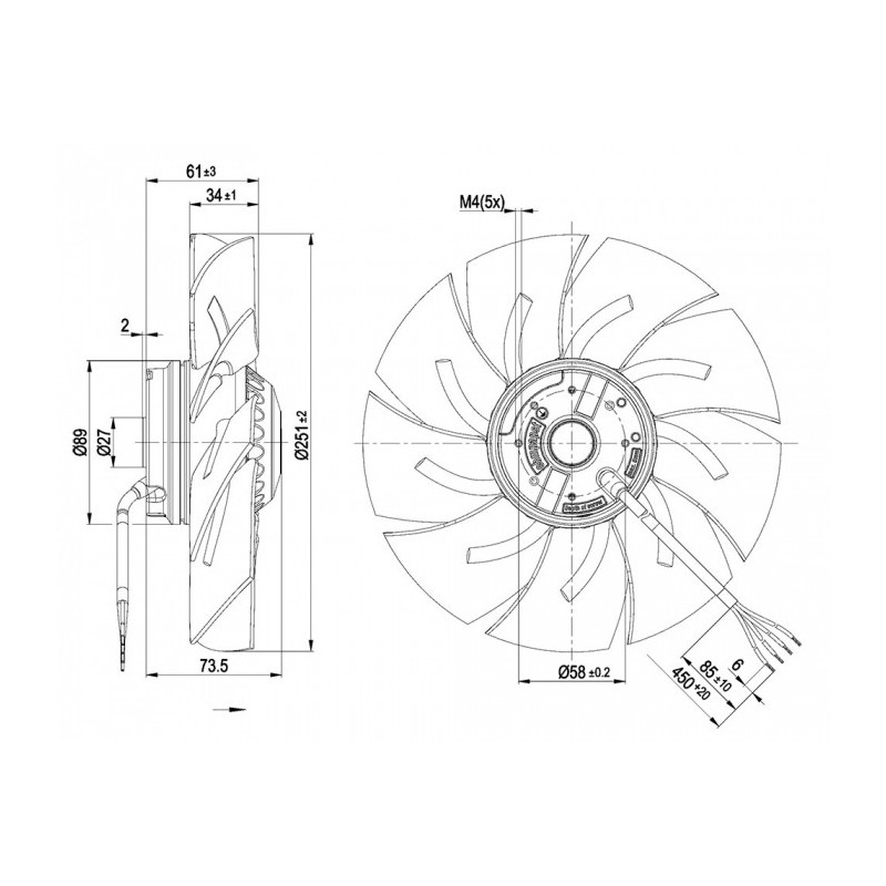 Ventilateur A2E250-AM06-18
