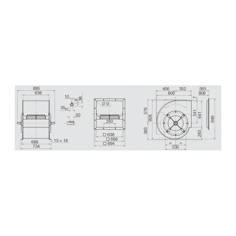 Ventilateur ADH-E0500 + BRIDE